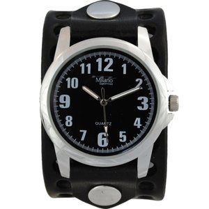 CuffWatches - Leather Cuff Watch - Retro 70's